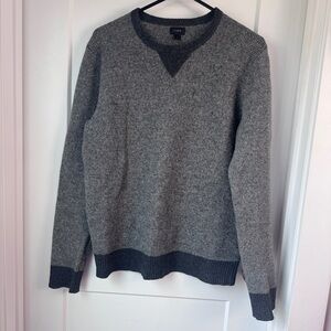 J.Crew 100% Wool Gray Crewneck Sweater Size Small Classic Knit Pullover